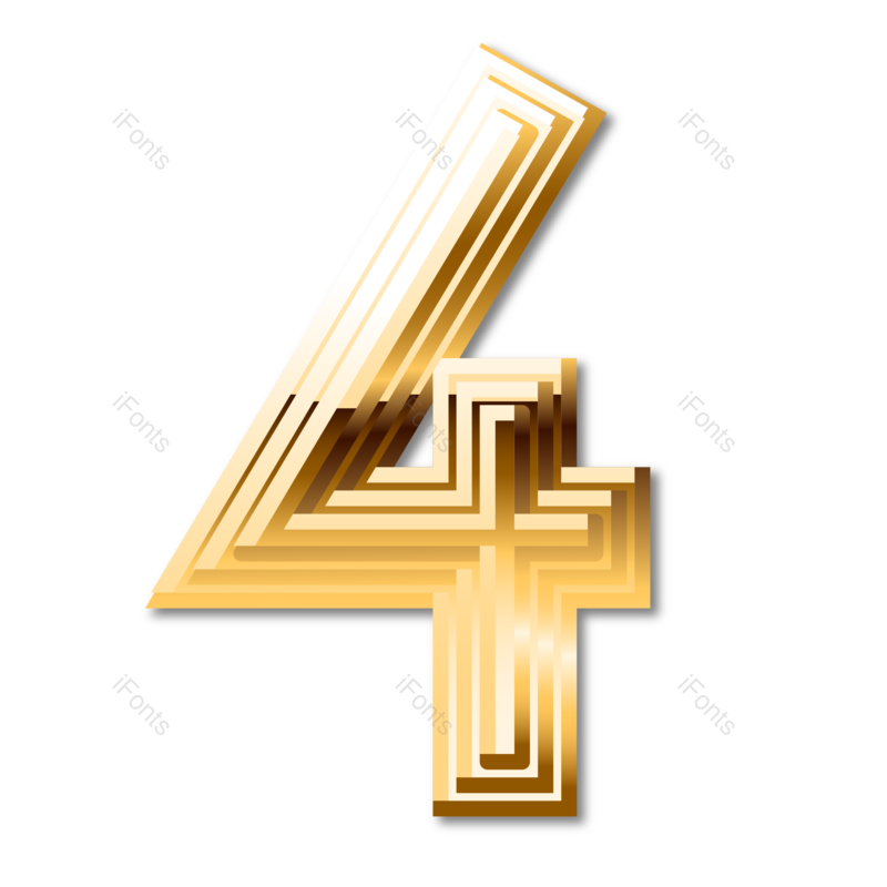 艺术字图片,立体元素,数字PNG,金色免抠素材